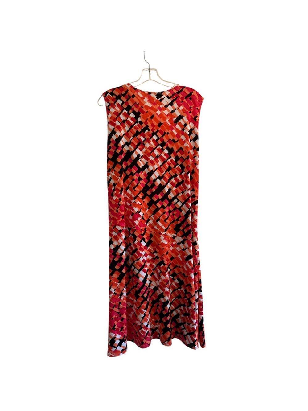 Travel Smith Surplice Bodice Sleeveless Shift Dress Womens XLP PETITE Geometric - Picture 4 of 17
